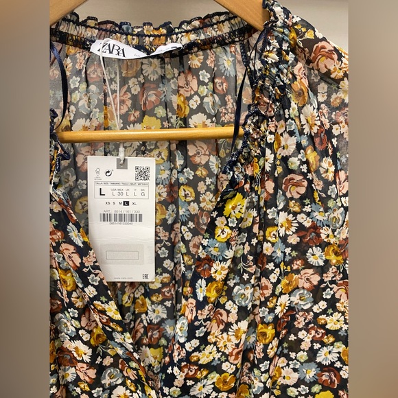 Zara floral mini dress. Size L - Picture 3 of 7